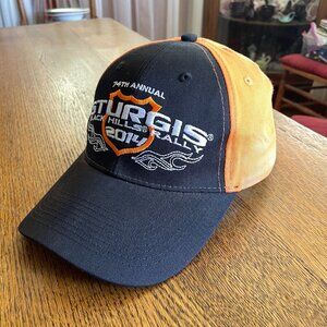 Men's 74th AN. STURGIS BLACK HILLS RALLY Orange/Black Hook & Loop Baseball Cap